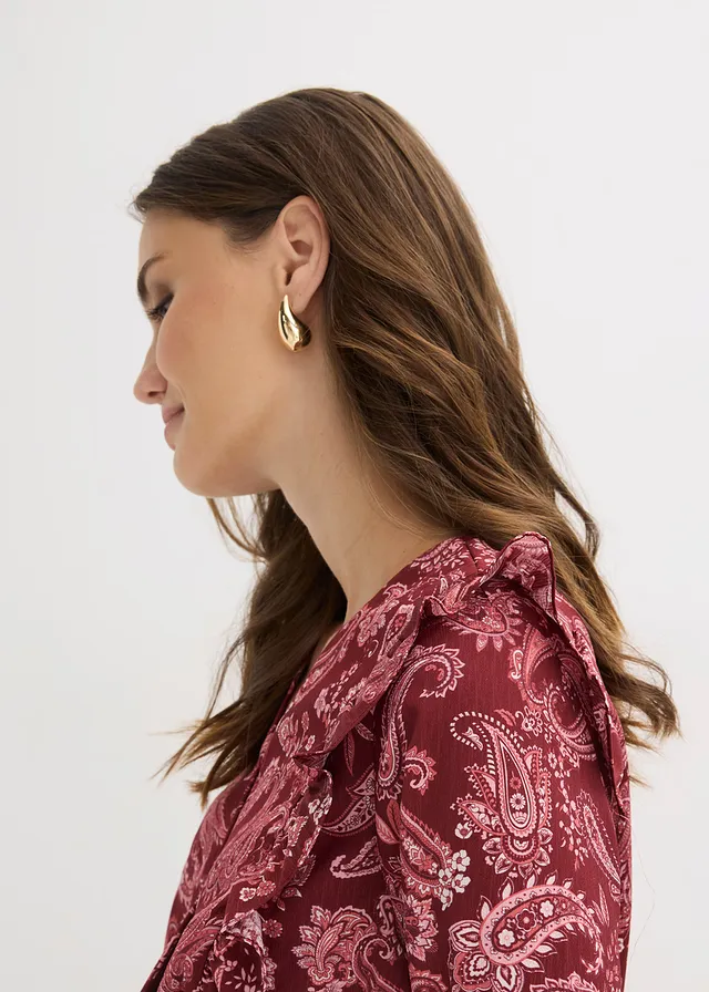 Blouse met volants, gesmokt • robijnrood paisley • product-page.page-title-suffix