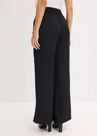 Pantaloni largi cu talie comodă • negru • magazin bonprix