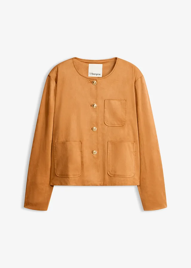 Imitatiesuède jas • camel • bonprix online shop