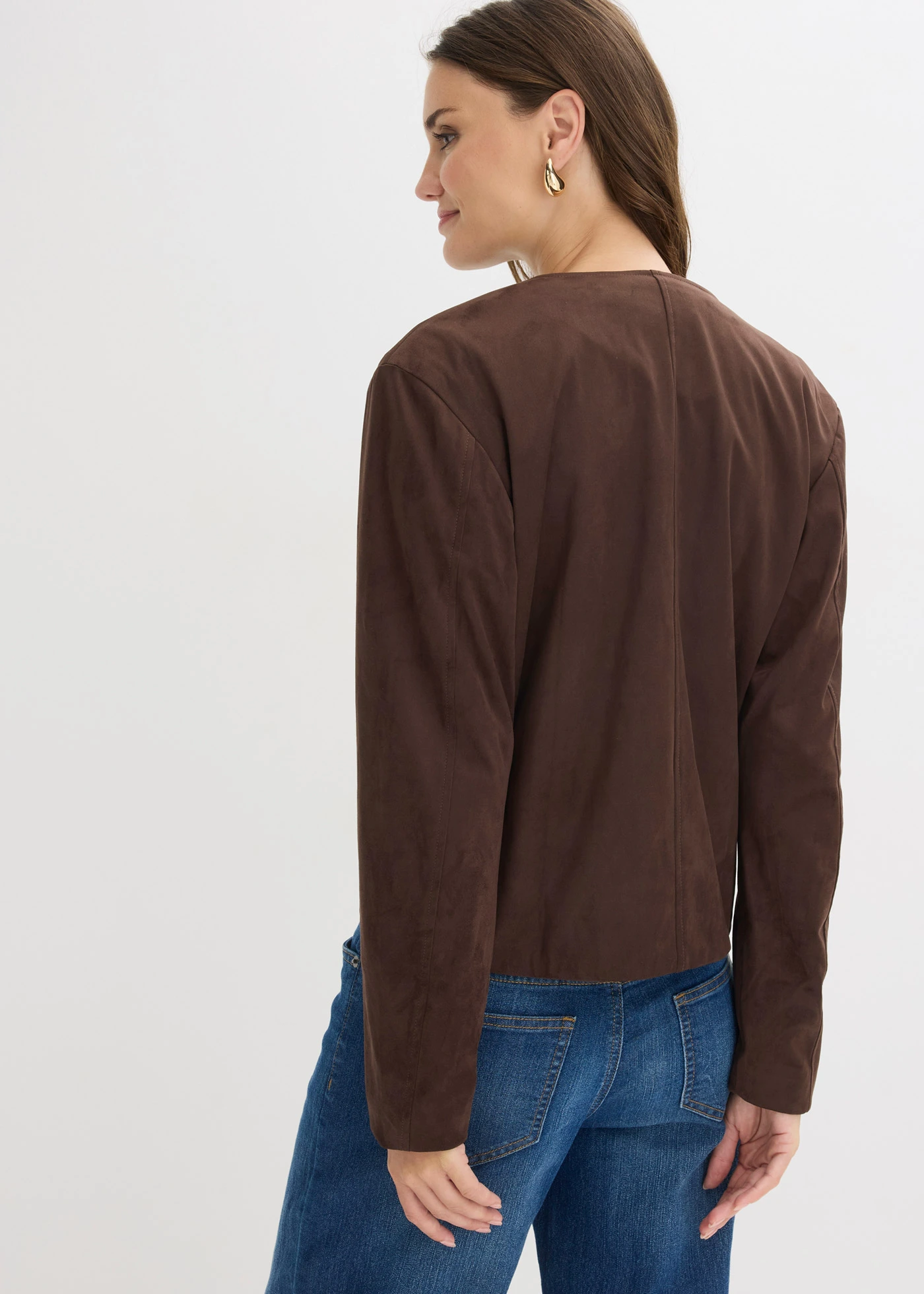 Imitatiesuède jas • donkerbruin • bonprix online shop