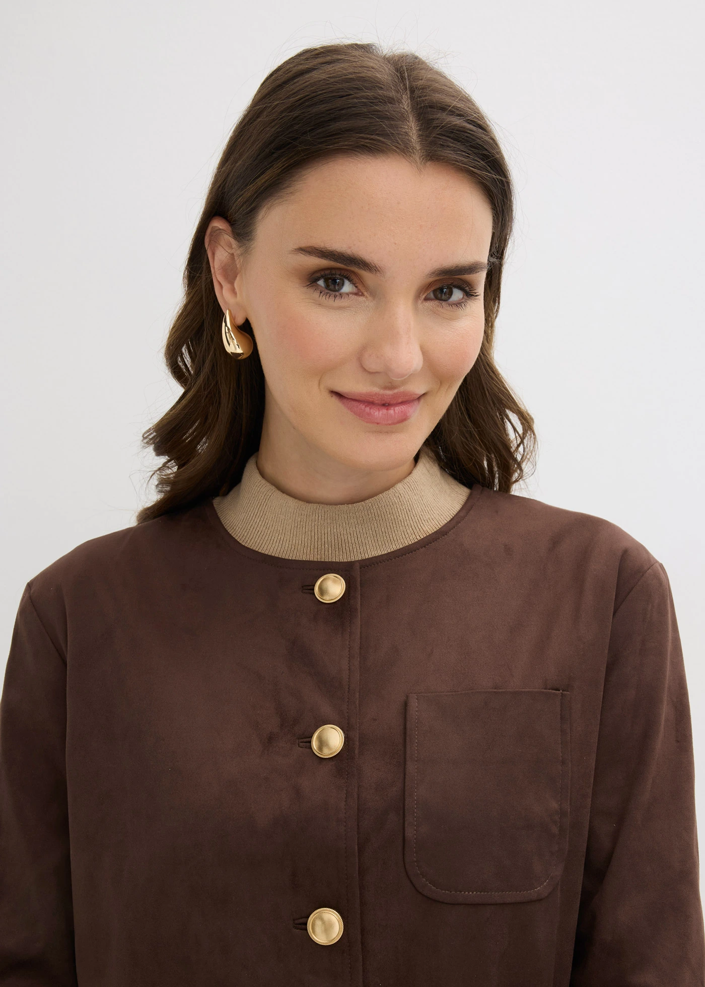 Veste en suédine • marron foncé • Boutique bonprix