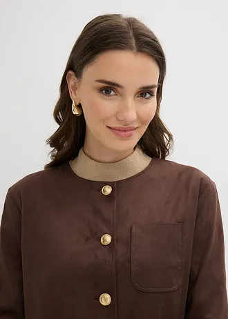 Imitatiesuède jas • donkerbruin • bonprix online shop