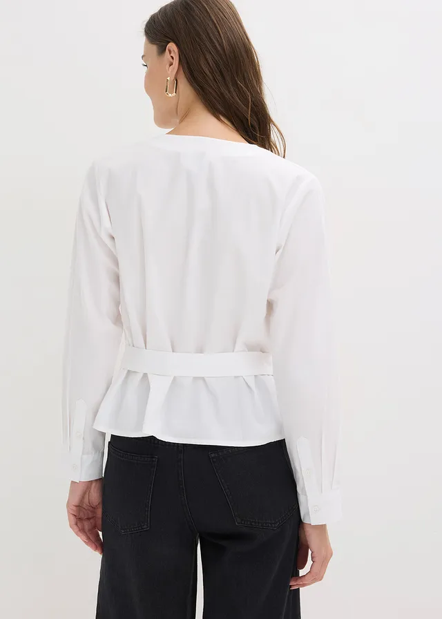 Chemisier 100% coton, Couleur: blanc