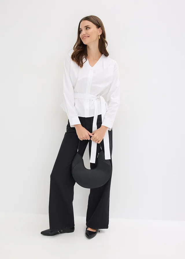 Chemisier 100% coton, Couleur: blanc