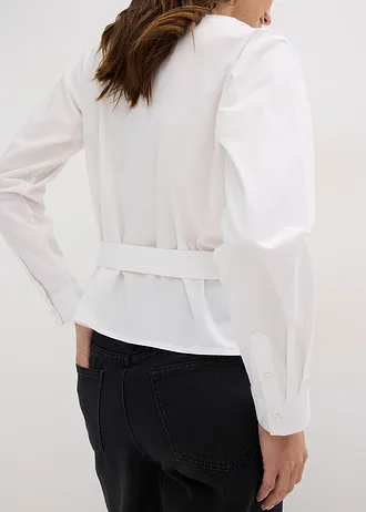 Bluzka z czystej bawełny • biały • sklep bonprix