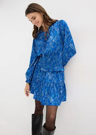 Robe courte en crêpe texturé • bleu arctique paisley • Boutique bonprix