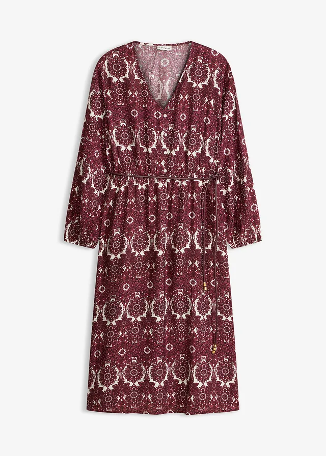 Midi jurk in een zachte viscose-mix