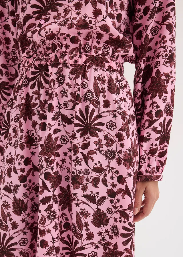 Robe midi en viscose fluide • orchidée fumé floral • product-page.page-title-suffix