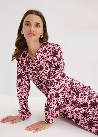 Robe midi en viscose fluide • orchidée fumé floral • Boutique bonprix