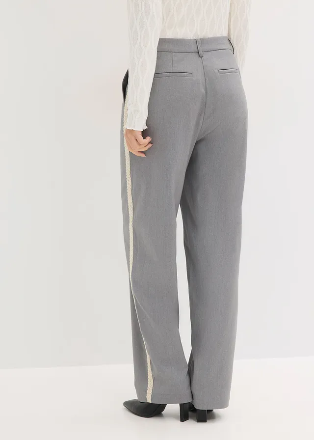 Pantalon met comfortabele tailleband • grijs gemêleerd • product-page.page-title-suffix