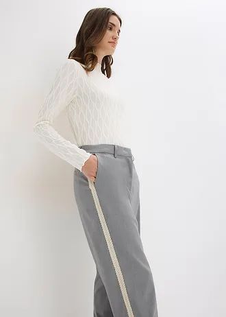 Pantalon met comfortabele tailleband • grijs gemêleerd • bonprix online shop