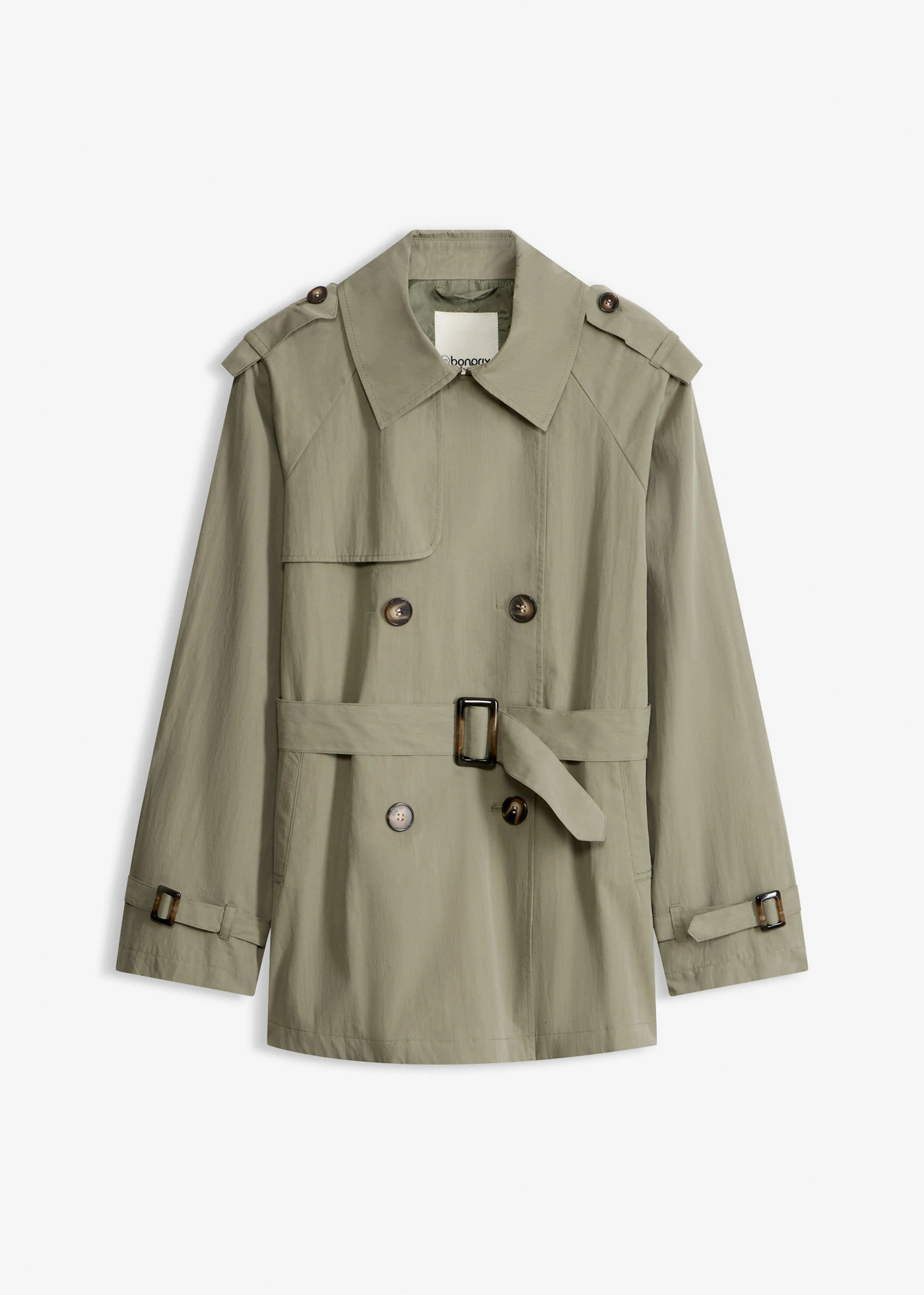 Korte trenchcoat • olijfgroen • bonprix online shop