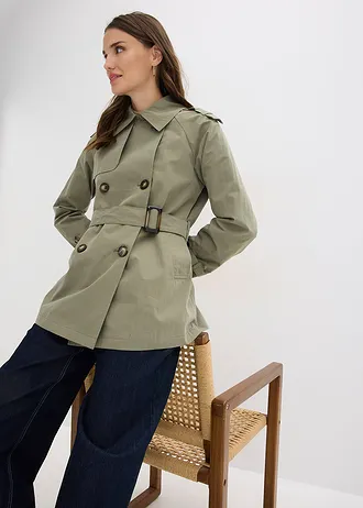 Korte trenchcoat • olijfgroen • bonprix online shop