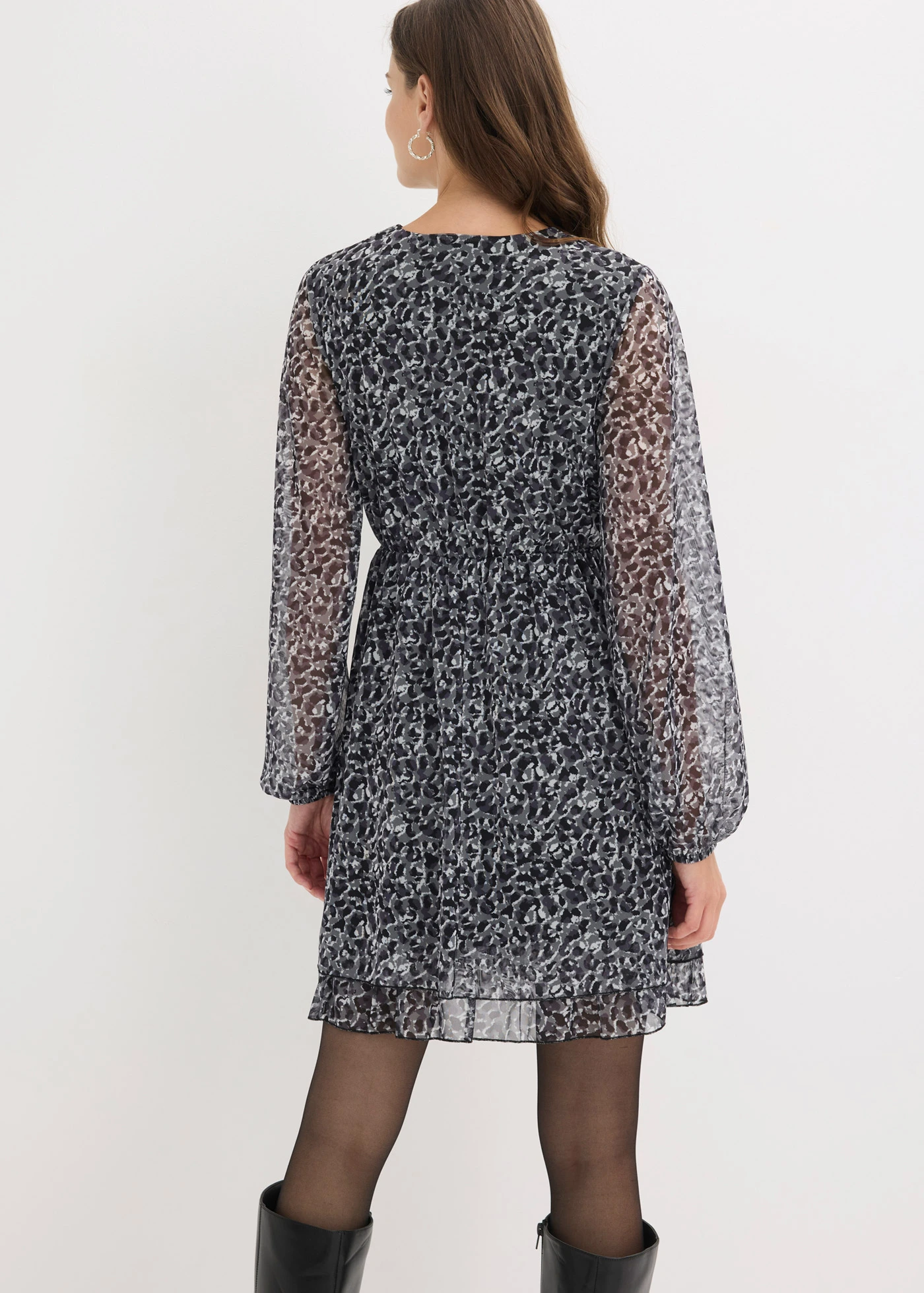 Robe en jersey • noir + léopard • Boutique bonprix