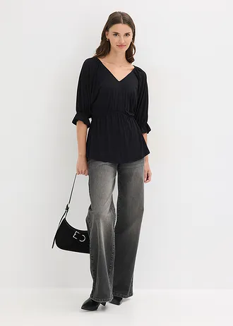 Shirt tuniek in een viscosemix • zwart • bonprix online shop