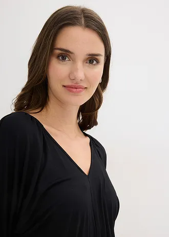 Shirt tuniek in een viscosemix • zwart • bonprix online shop