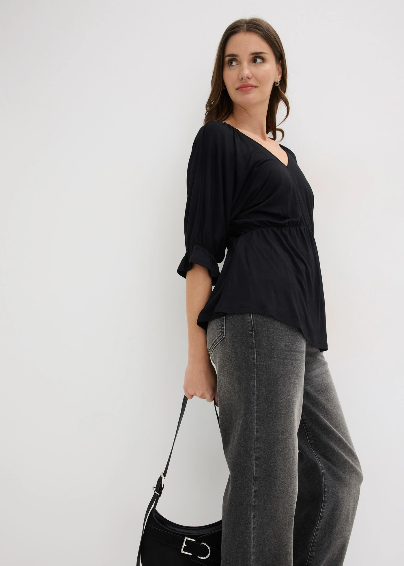 Shirt tuniek in een viscosemix • zwart • bonprix online shop