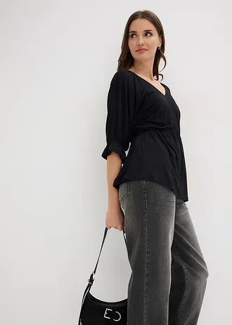 Shirt tuniek in een viscosemix • zwart • bonprix online shop