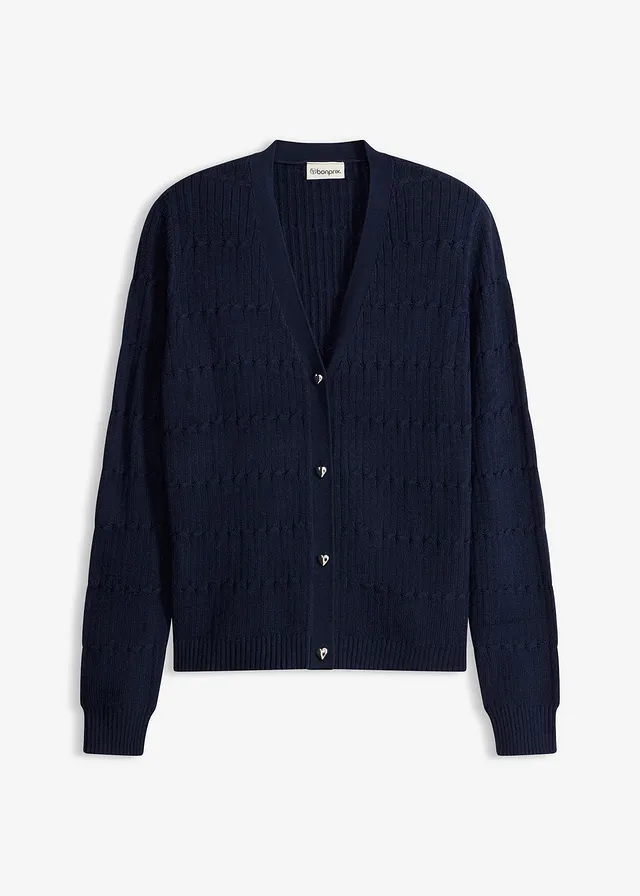 Fijn gebreid vest van viscosemix • donkerblauw • bonprix online shop