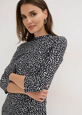 Jersey jurk • zwart/wit gedessineerd • bonprix online shop