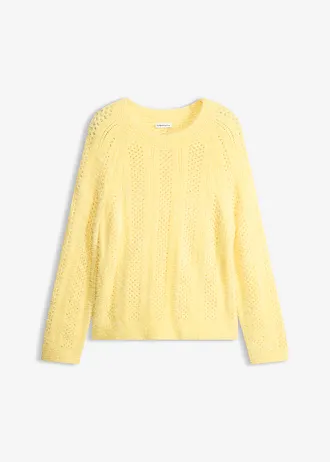 Sweter ażurowy z przędzy piórkowej