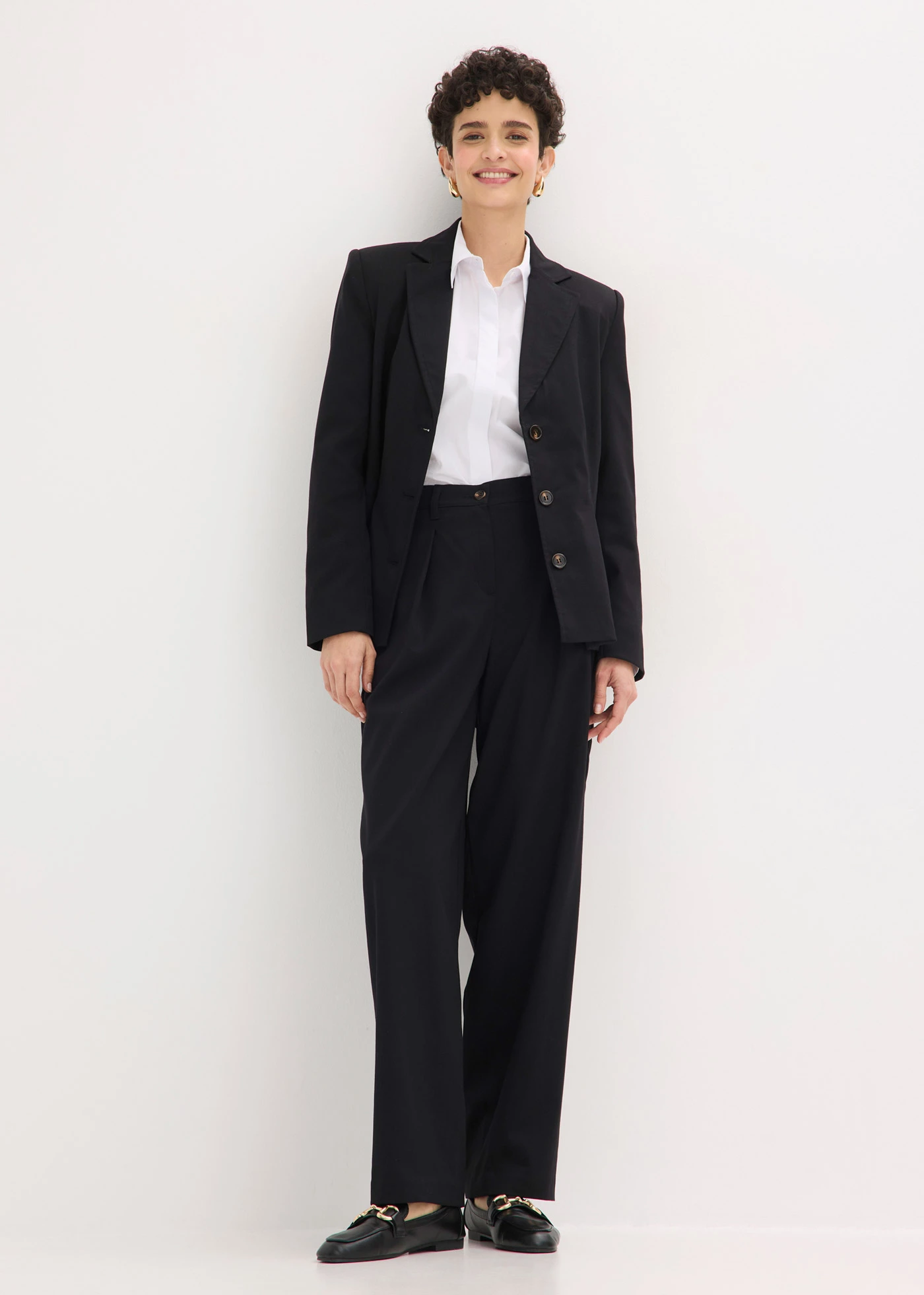 Pantalon barrel à pinces • noir • Boutique bonprix