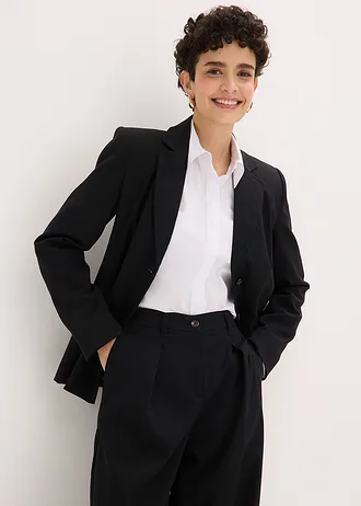 Pantaloni Barrel Fit cu pense în talie • negru • magazin bonprix