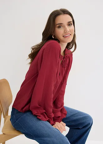 Tunique en fine viscose mélangée • rouge • Boutique bonprix