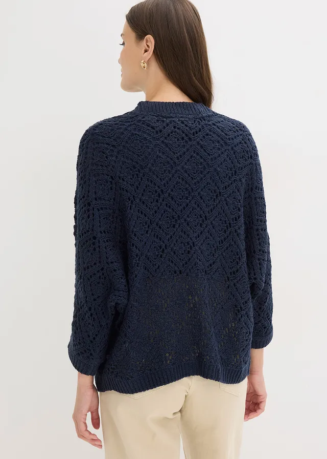 Ajour vest, Kleur: donkerblauw