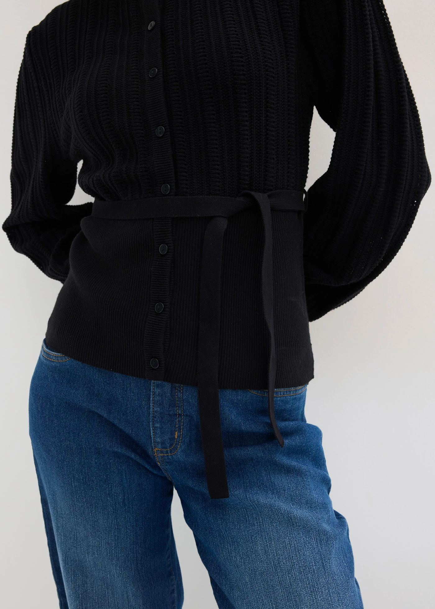 Pulover ajour din mix de bumbac • negru • magazin bonprix