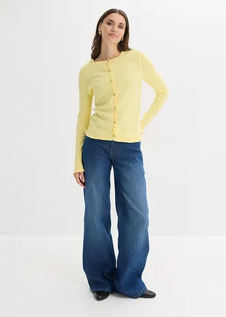 Ajour vest van een katoenmix • lichtgeel • bonprix online shop