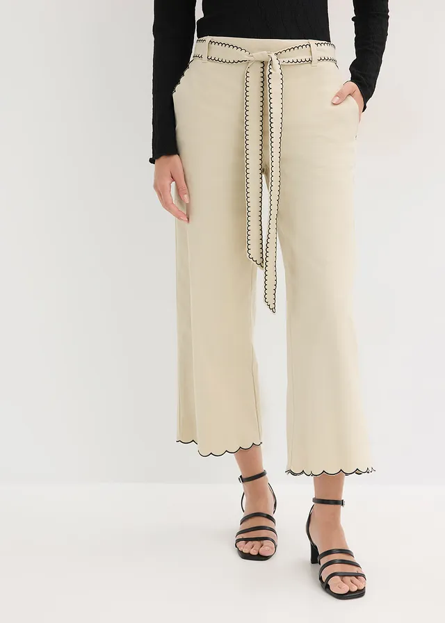 Culotte van puur katoen, Kleur: lichtsand-zwart