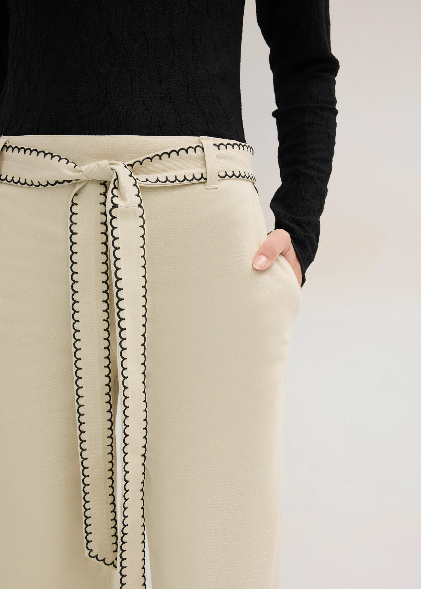 Culotte kalhoty z čisté bavlny • světle pískovo-černá • bonprix obchod