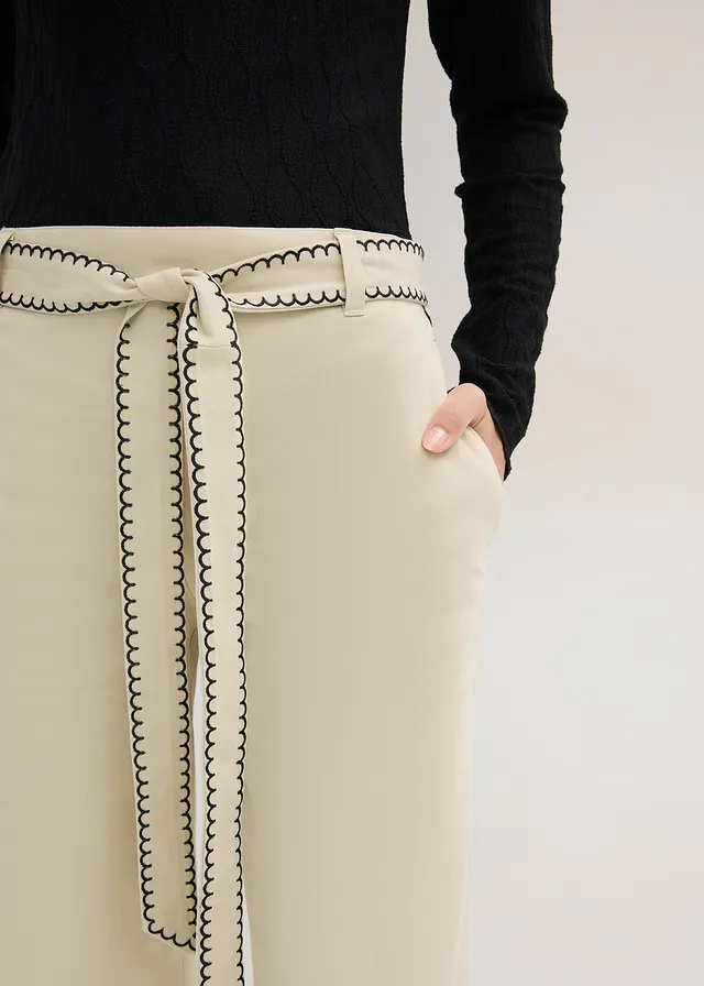 Pantalon large 100% coton • sable clair/noir • product-page.page-title-suffix