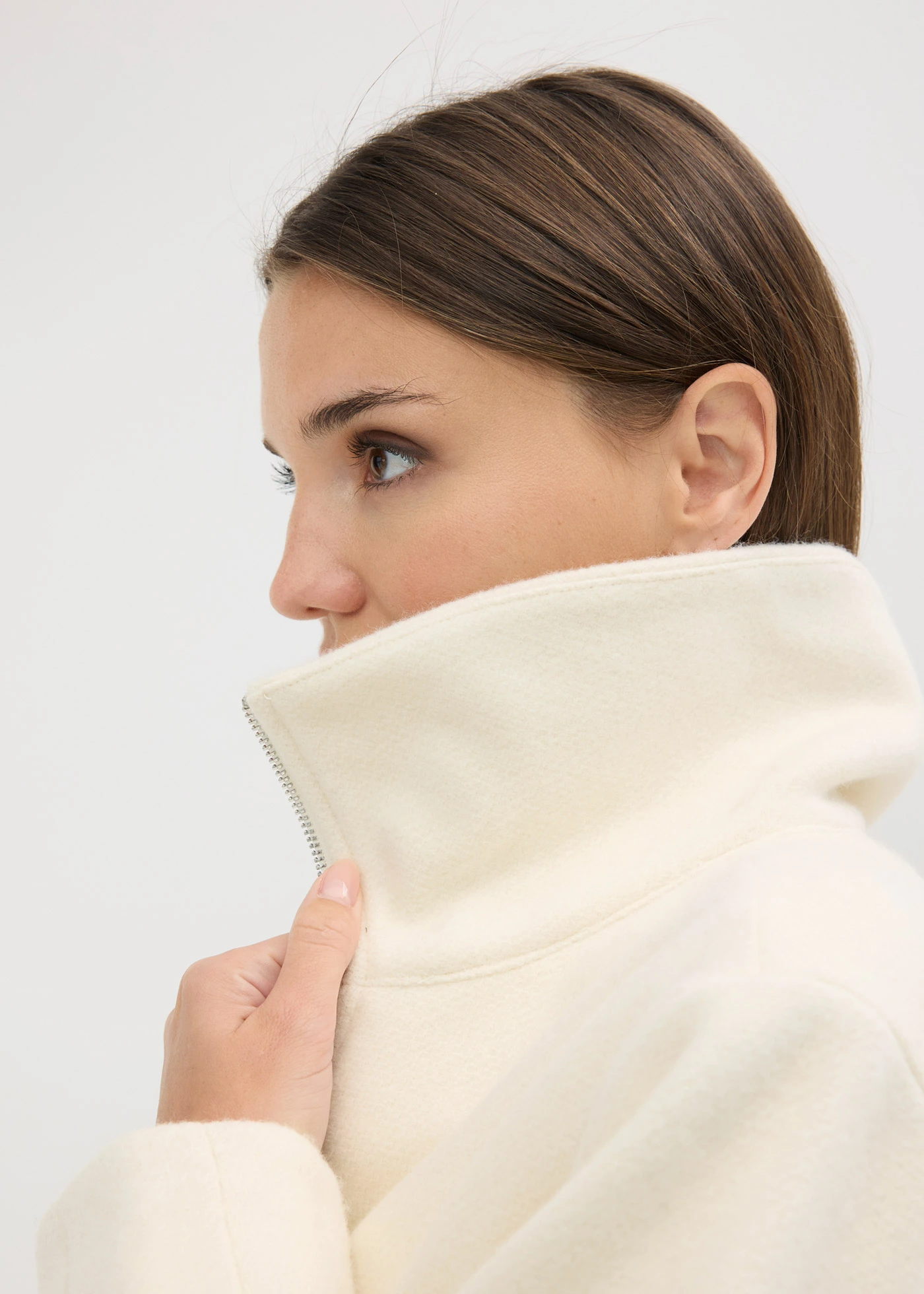 Bunda, oversize • biela vlna • obchod bonprix