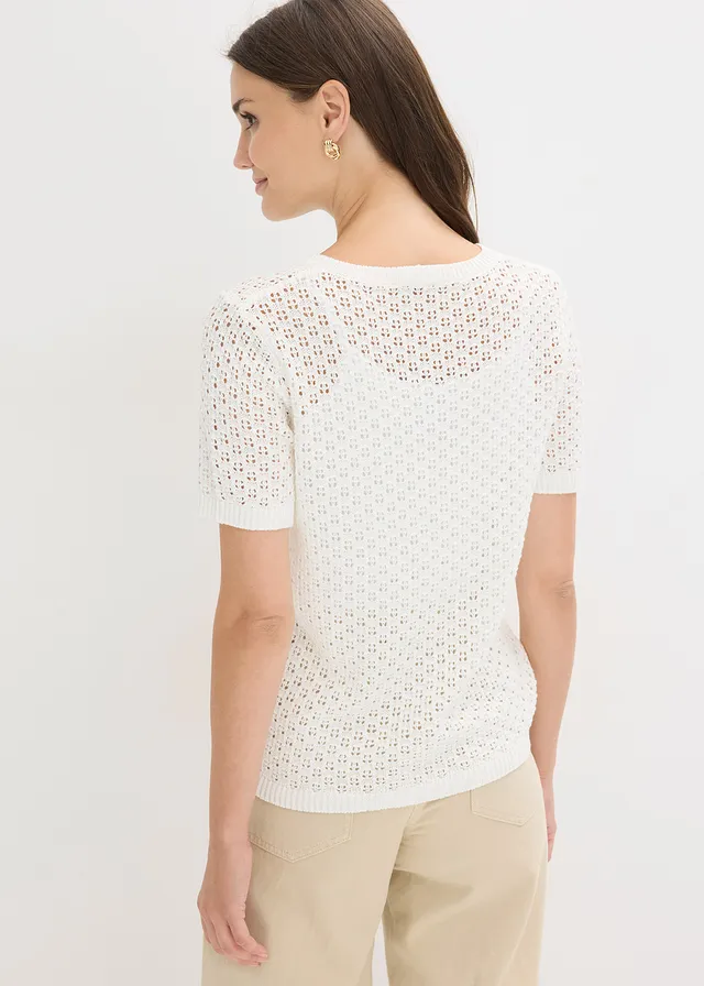 Pull ajouré, Couleur: écru