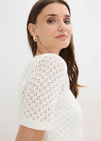 Pull ajouré • ecru • Boutique bonprix