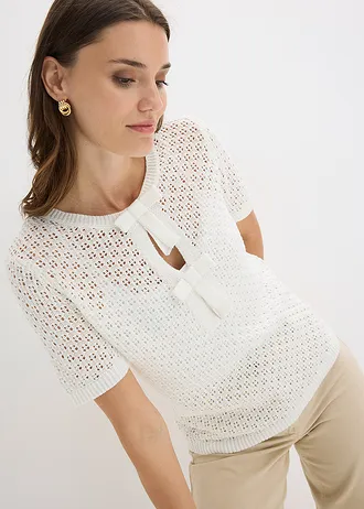 Pull ajouré • ecru • Boutique bonprix