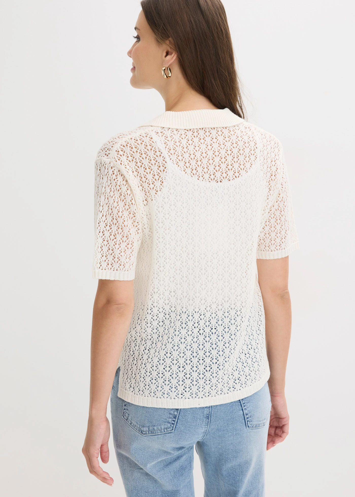 Ajour trui • wolwit • bonprix online shop