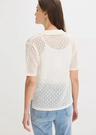 Ajour trui, Kleur: wolwit