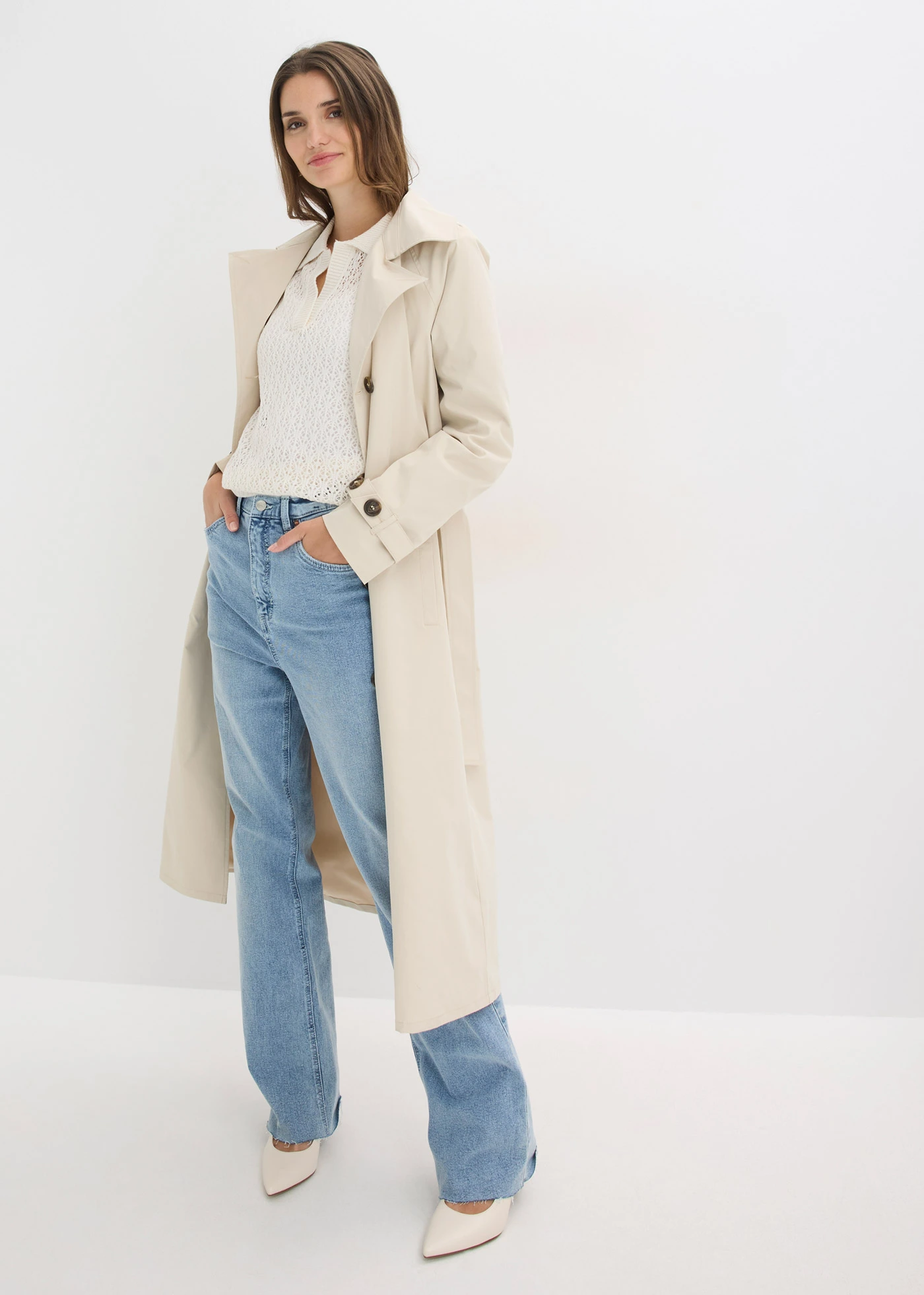 Ajour trui • wolwit • bonprix online shop