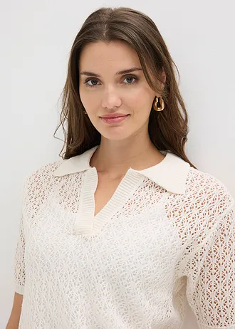 Ajour trui • wolwit • bonprix online shop