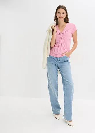 Shirt in een viscosemix, Kleur: rookorchidee