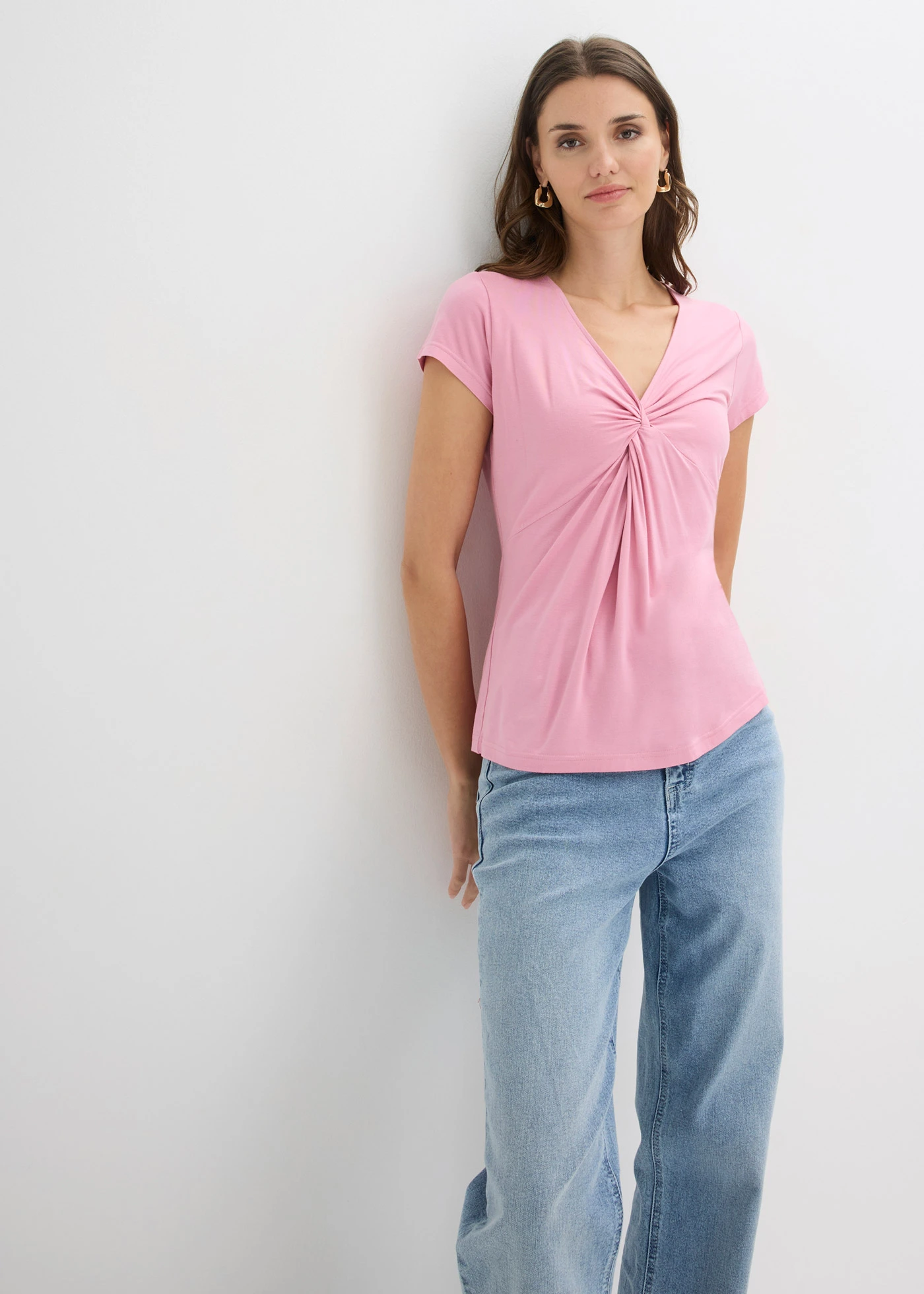 T-shirt z mieszanki wiskozy • dymna orchidea • sklep bonprix