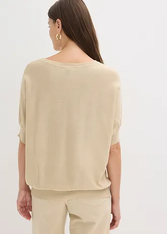 Pull en fine maille de coton mélangé • sable clair • Boutique bonprix