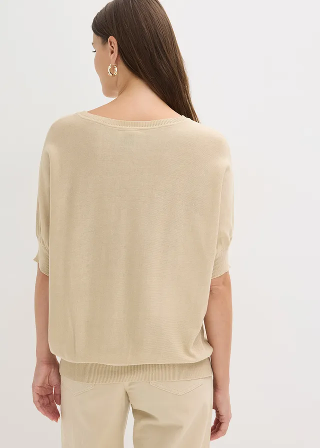 Pull en fine maille de coton mélangé • sable clair • product-page.page-title-suffix