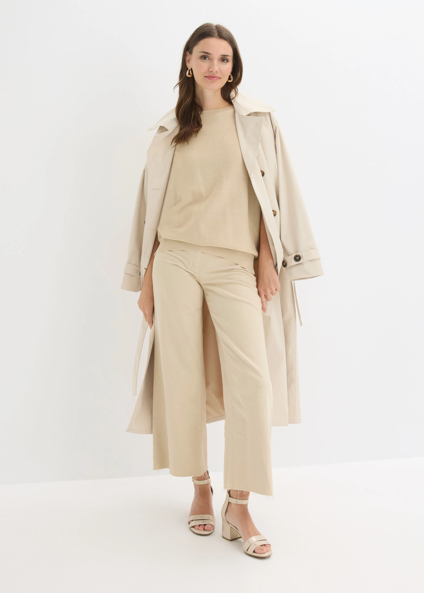 Pull en fine maille de coton mélangé • sable clair • Boutique bonprix