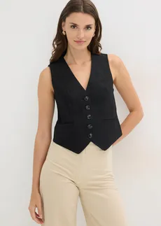 Vesta ze splývavé viskózové směsi, barva: černá