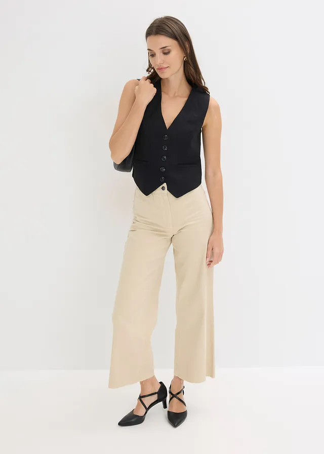 Gilet in een soepele visosemix zwart