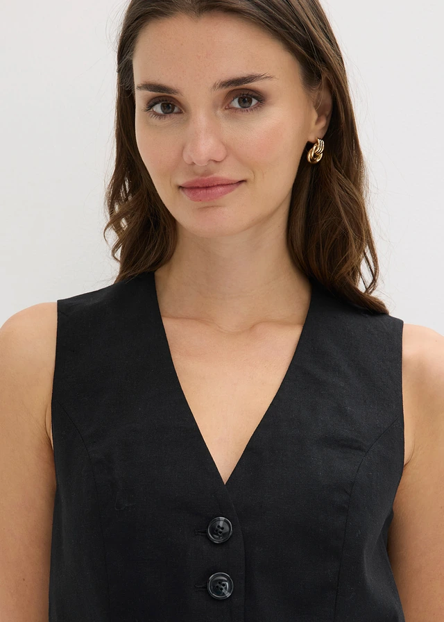 Gilet in een soepele visosemix • zwart • product-page.page-title-suffix